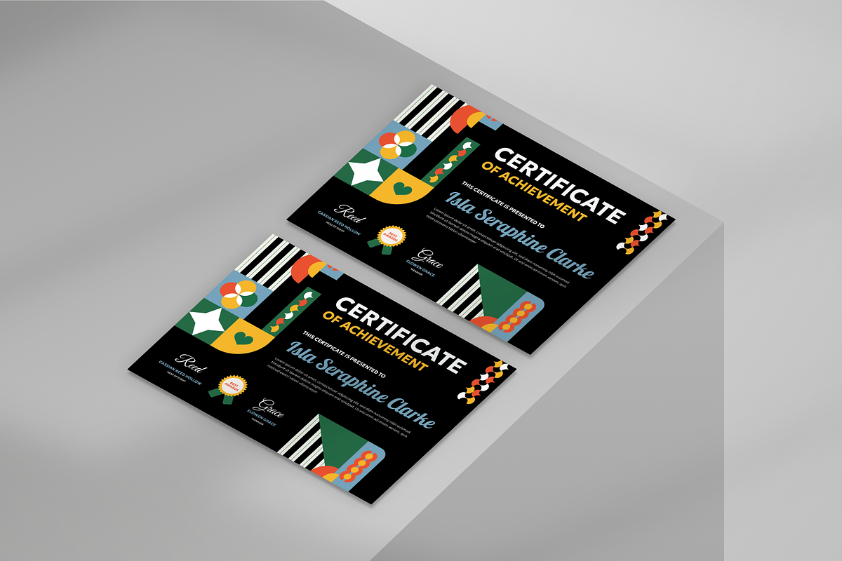 Geo Line Certificate Design, a Stationery Template by Annora Studio (Photo 6 of 6)