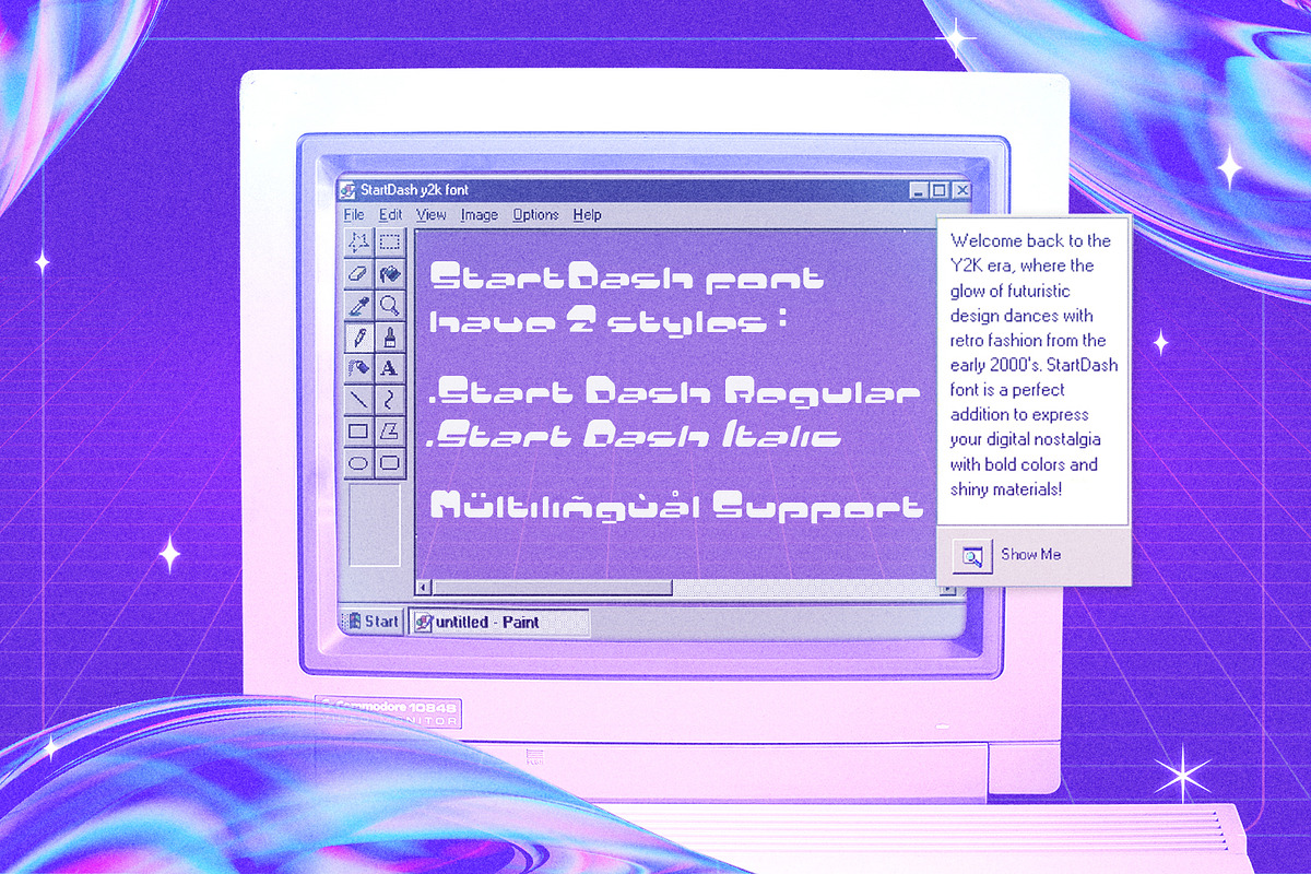 Start Dash - Y2K Display Font, a Sans Serif Font by tkzgraphic (Photo 5 of 7)