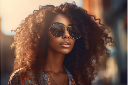 Stylish hip African woman. Generate, a Beauty & Fashion Photo by Ylivdesign
