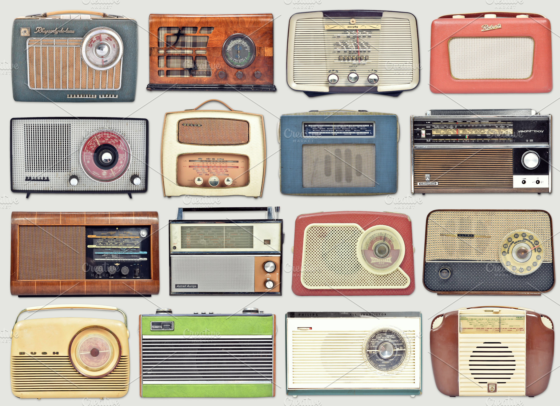 Old vintage portable radio receivers, a Technology Photo by BOOCYS