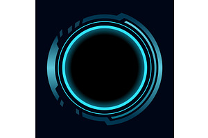Hud round frame or border, sci, a Technology Illustration by Things for designers