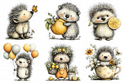 Whimsical Summer Hedgehog Clipart, an Illustration by Daily.Designs (Thumbnail 8 of 8)