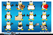 Penguin Character - In 12 Poses, an Animal Illustration by DesignWolf (Thumbnail 2 of 2)