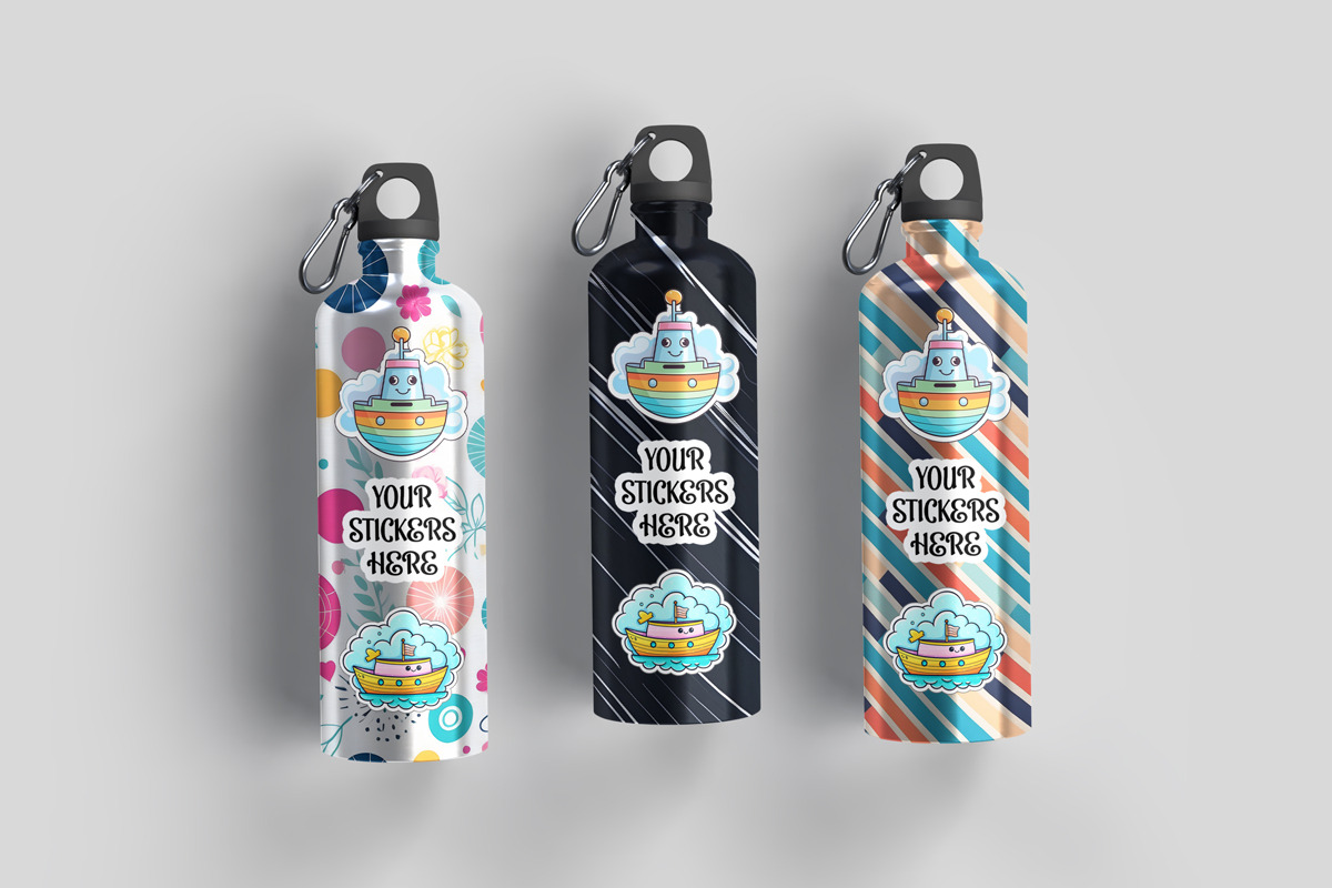 Tumbler Sticker Mockup, an Advertising Mockup by Rami's Mockups (Photo 8 of 9)
