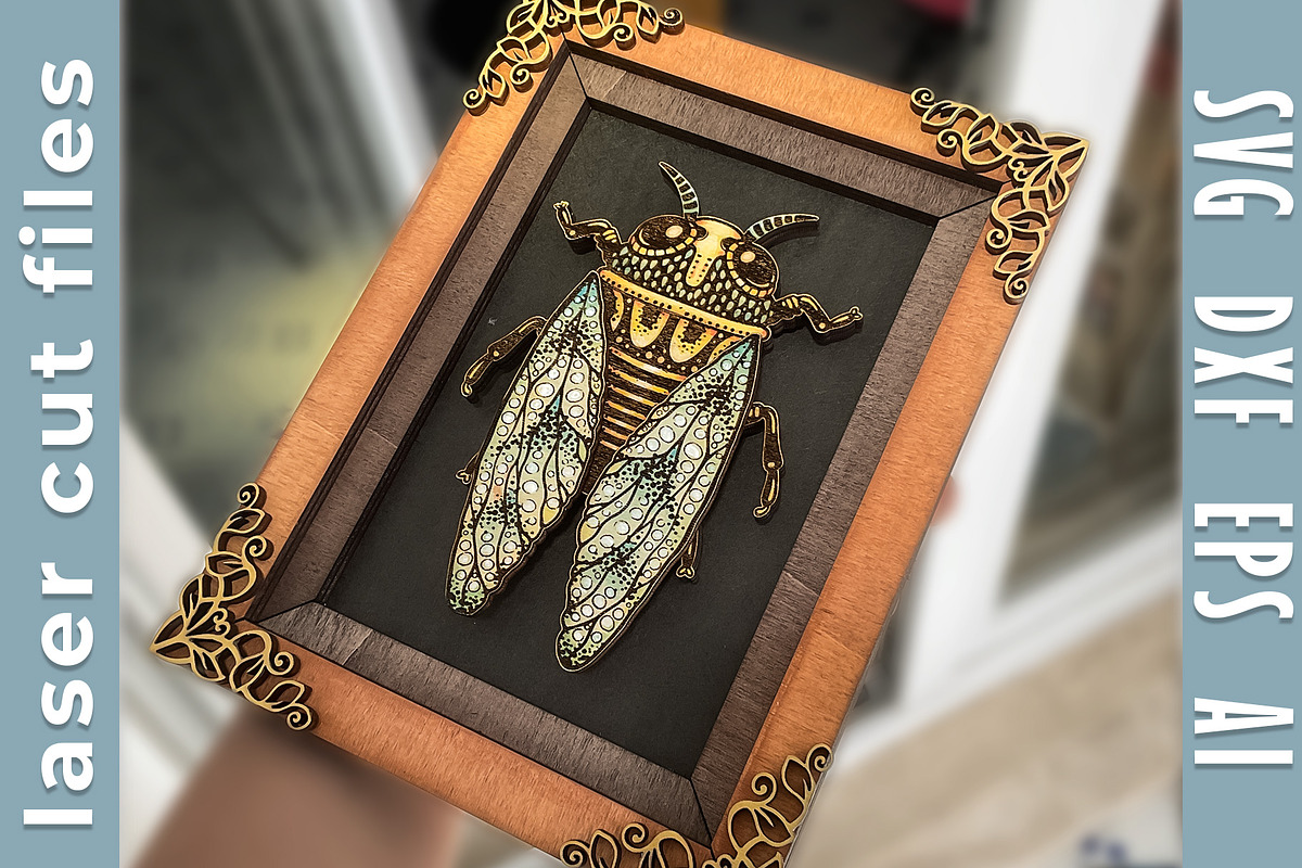 Cicada Laser Cut Layered DIY Crafts, an Object Graphic by Bubert Art (Photo 1 of 6)