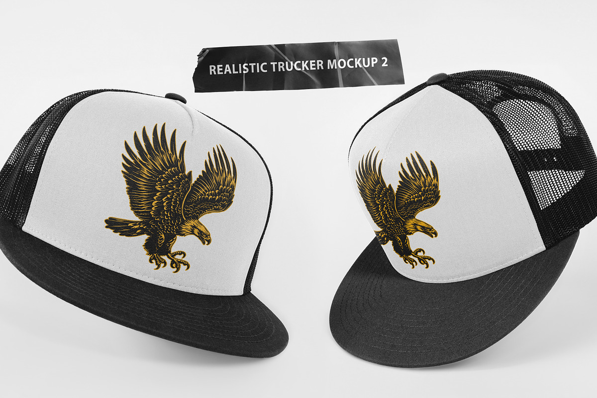 Realistic Trucker Hat Mockup 2, an Apparel Mockup by Uncentrifuged Pressure (Photo 1 of 9)