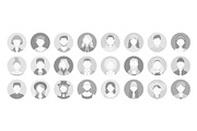 Grayscale avatar profile icons, a Person Illustration by Yayasya (Thumbnail 1 of 3)