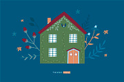 Scandinavian Houses and Flowers, a Decorative Illustration by vanloveart (Thumbnail 9 of 9)