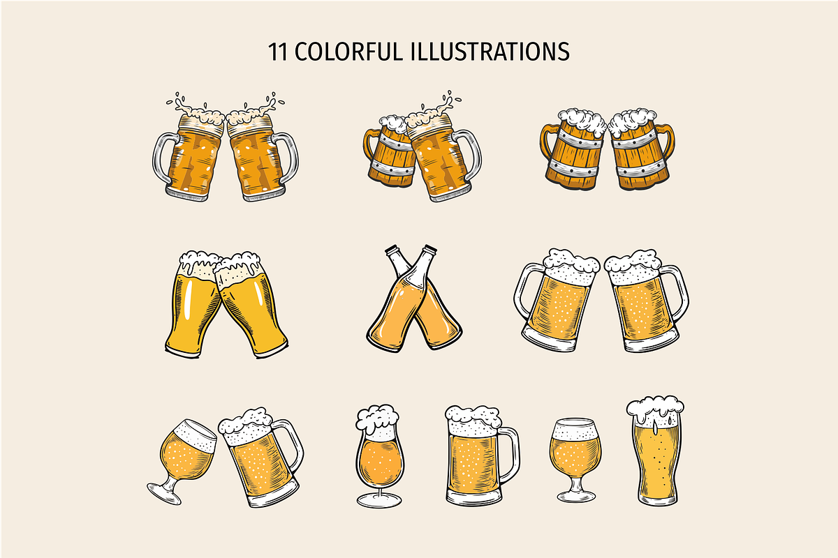 Beer Doodles & Brewery Clipart, a Food Illustration by Oktyabr (Photo 3 of 6)