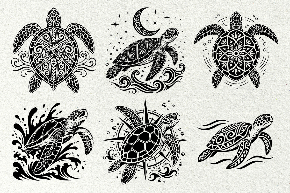 Sea Turtle Tropical SVG Graphics, a Decorative Illustration by DENIDigitalArtSudio (Photo 6 of 7)