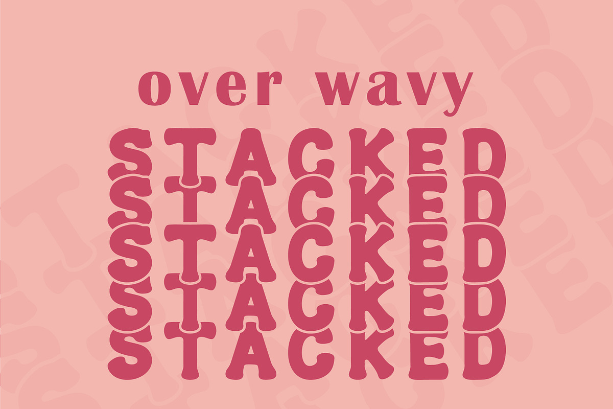 Wavy Stacked Bundle- Retro Font, a Serif Font by MaxArt Foundry (Photo 7 of 14)
