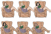 Sleep Less Read More Girls Clipart, a Person Illustration by GlamArtZhanna (Thumbnail 3 of 4)