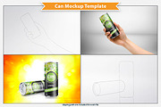 Narrow Can Mockup Template, a Cups & Container Mockup by Plus Media (Thumbnail 2 of 4)