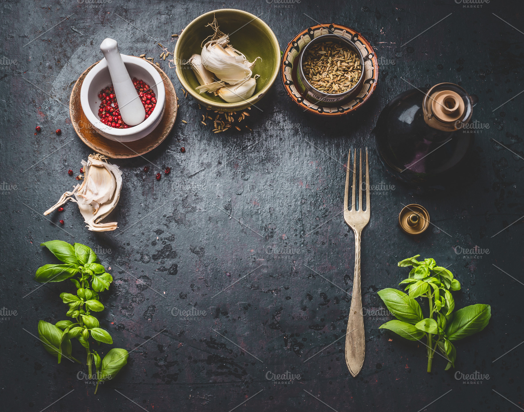 Dark rustic aged food background, a Food & Drink Photo by VICUSCHKA ...