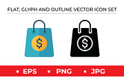 Shopping Bag Icons Set, an Outline Icon by Artonix (Thumbnail 1 of 2)