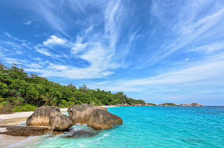 Beach and sea featuring beach, sea, and island, a Nature Photo by yongkiet jitwattanatam