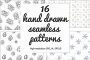 Hand drawn seamless pattern set, a Pattern Graphic by SaharaArt (Thumbnail 1 of 8)