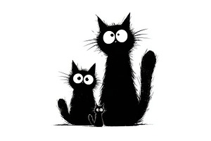 Cats sit and watch in simple style, a Photo by Beautiful things