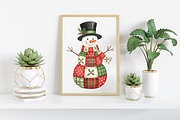 Boho Retro Patchwork Christmas Snowm, an Illustration by Craft Nest (Thumbnail 5 of 6)