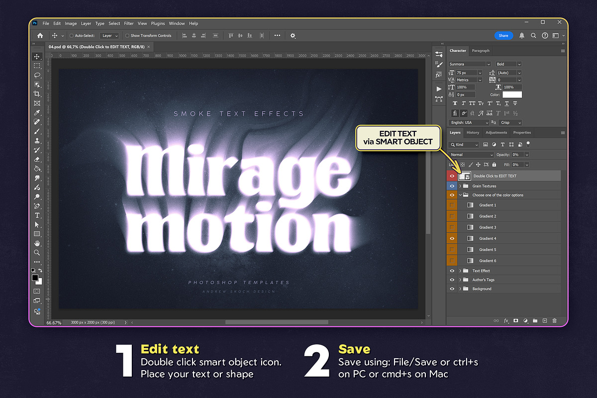 Smoke Effects for Text and Logos, a Layer Style Add-On by Andrew Skoch Design (Photo 9 of 9)