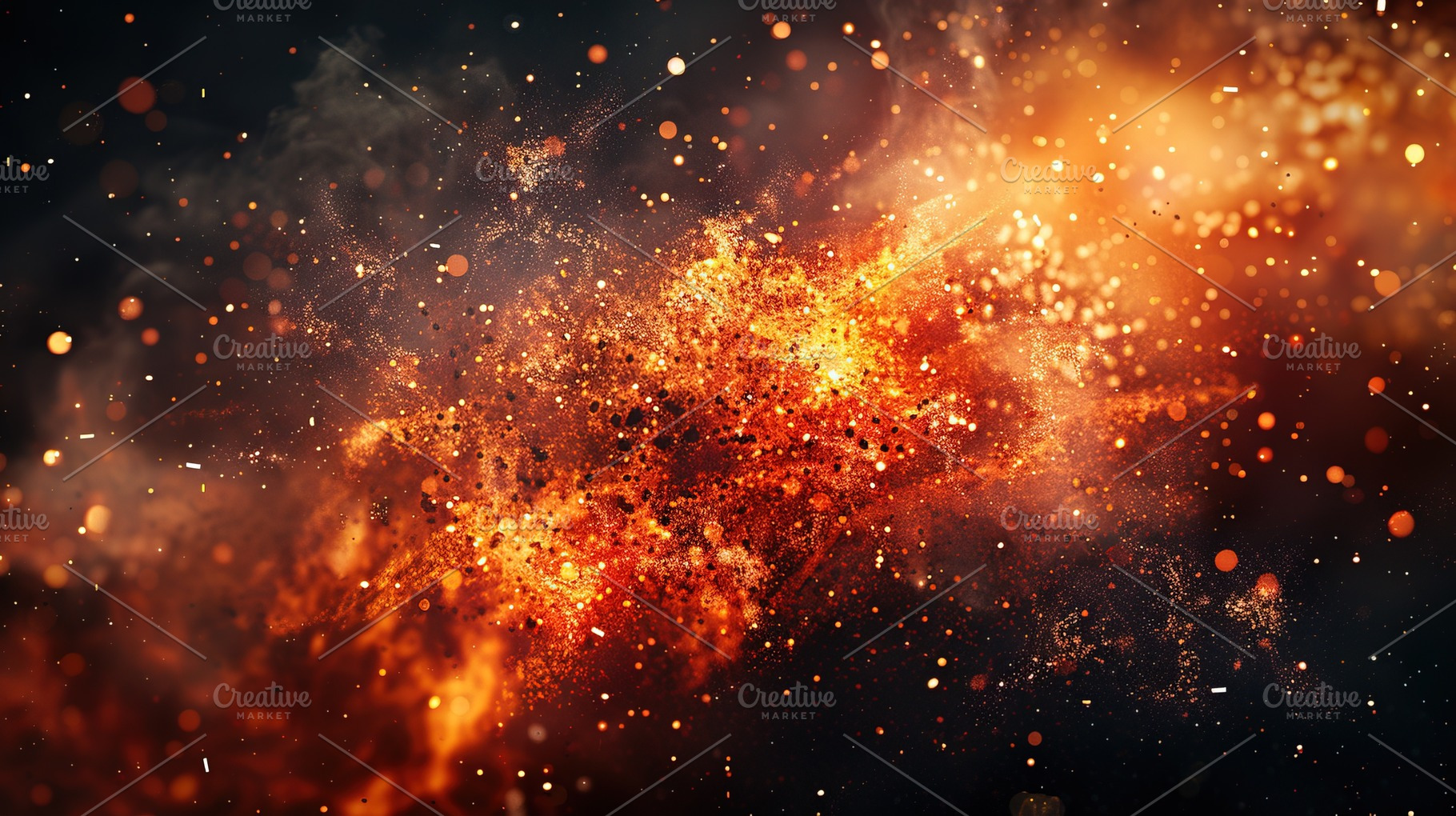Fiery Explosion Abstract Background, a Nature Photo by Ales Munt