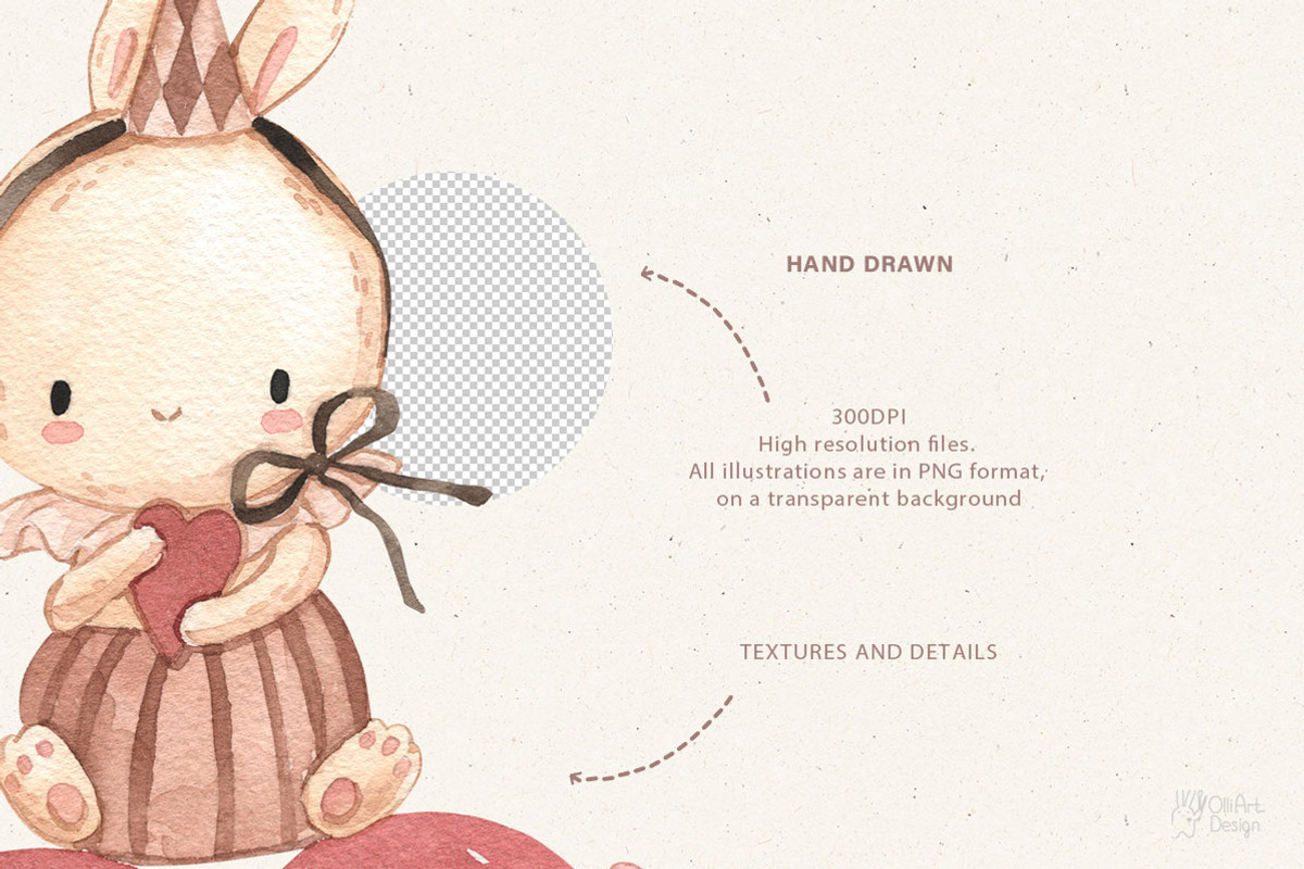 CUTE NURSERY. Watercolor clipart, an Animal Illustration by OlliArtDesign (Photo 7 of 7)
