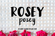 Rosey Posey Brush Font, a Script Font by Cate Shaner (Thumbnail 1 of 8)