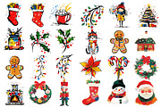 Watercolor Christmas Clipart, an Illustration by Designworld (Thumbnail 3 of 6)