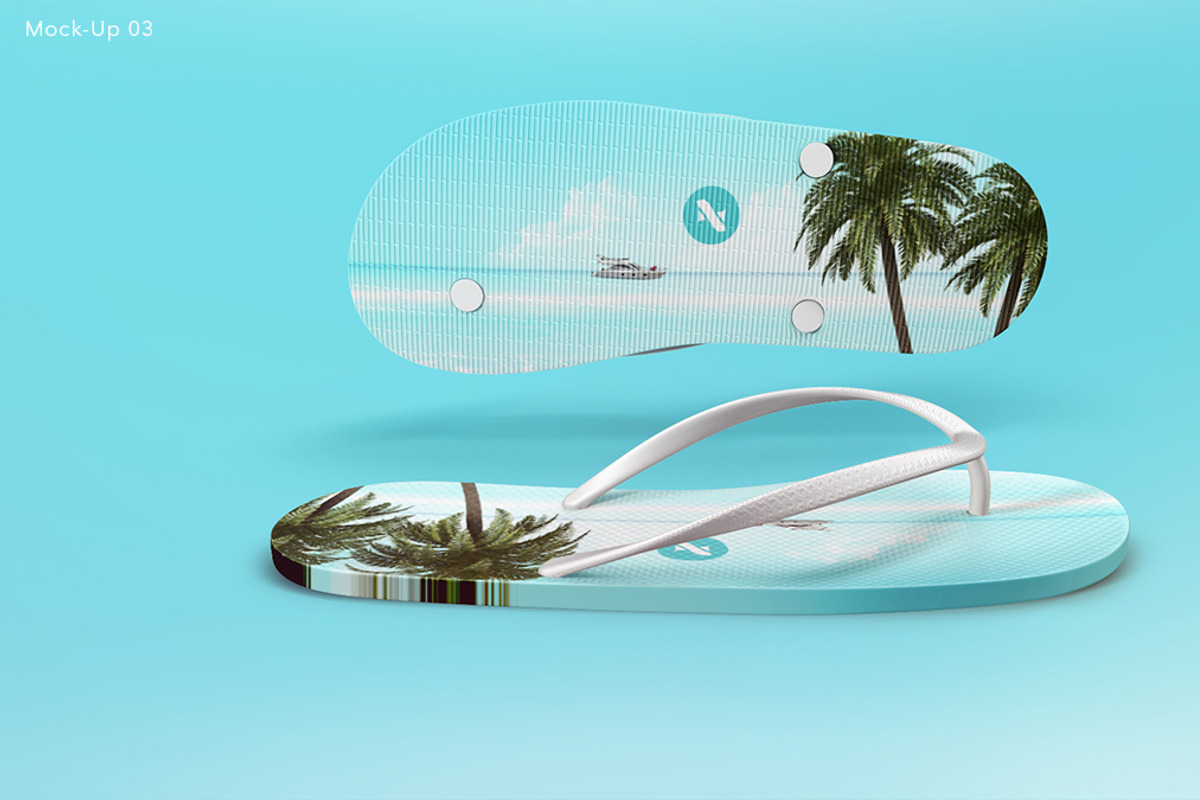 Flip Flops Mockup, a Product Mockup by zokidesign (Photo 4 of 10)