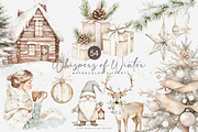 Watercolor Christmas Clipart, a Seasonal Illustration by Patishop Art (Thumbnail 1 of 8)