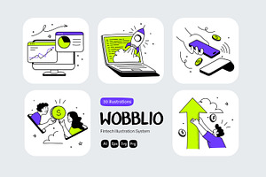 Trendy Fintech Wobbly Illustration, a Finance Illustration by Creative Graphics