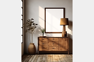 Farmhouse living room mockup frame, an Architecture Photo by GFXCity