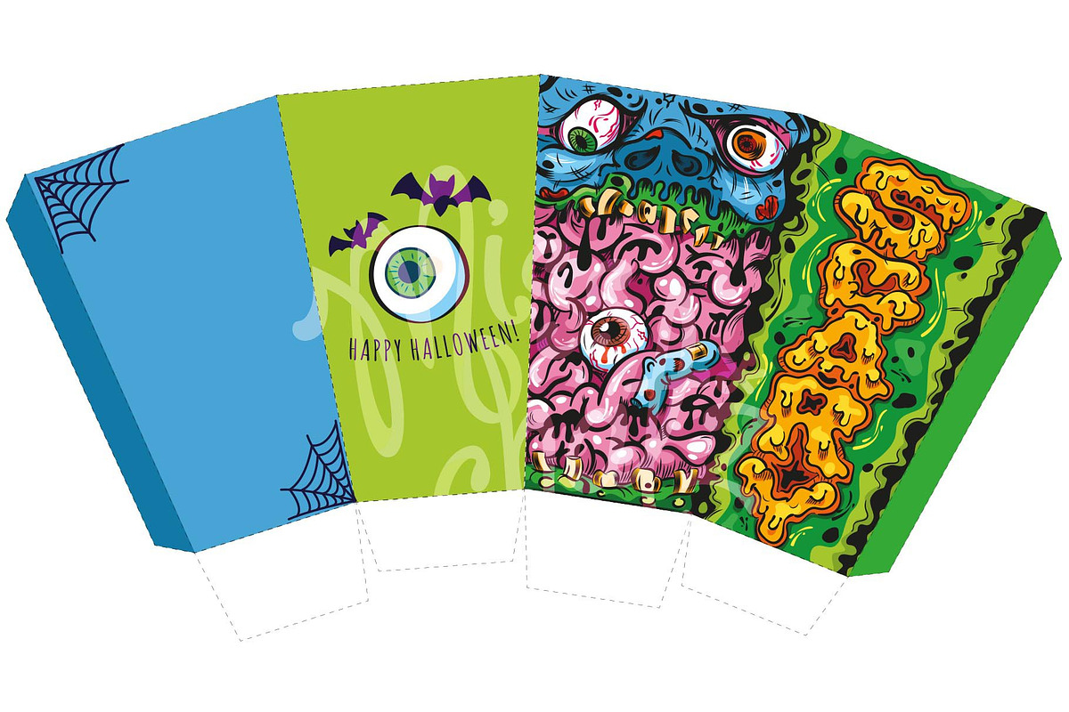 Halloween Zombie Popcorn Box, a Stationery Template by MISS CHATZ (Photo 2 of 2)