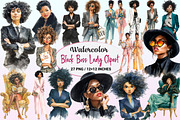 Watercolor Black Boss Lady Clipart, a Graphic by CitraGraphics (Thumbnail 1 of 4)