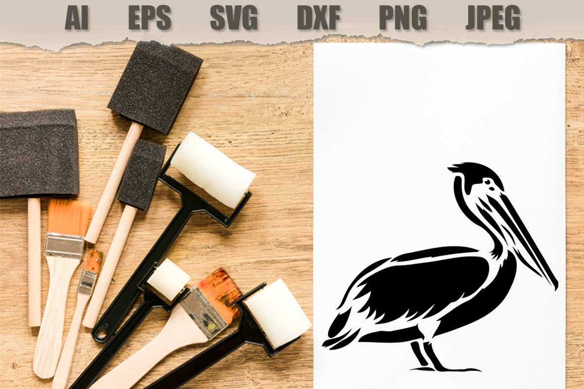 Stencils Pelican Bird, an Animal Illustration by MARYCRAFTIRIA (Photo 3 of 3)