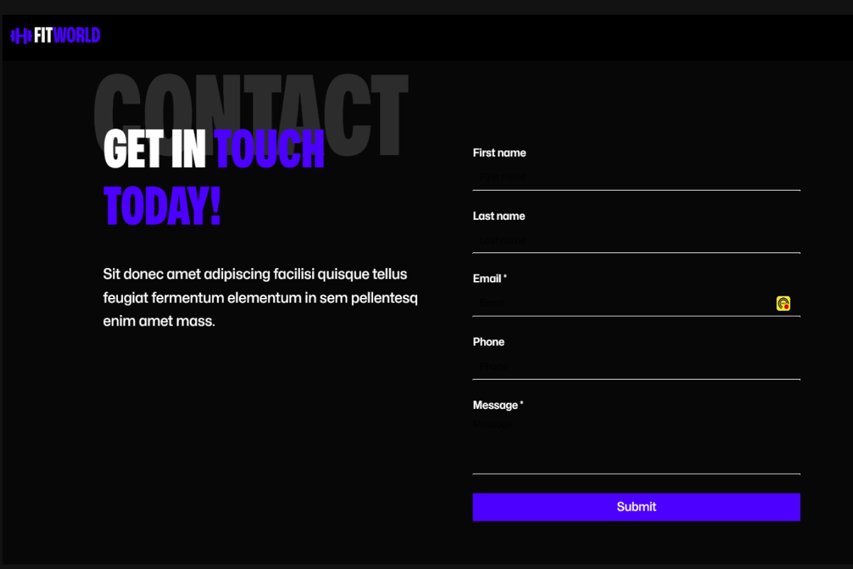 Wix Studio Gym Fitworld Template., a Wix Template by MuzammilMahida (Photo 16 of 18)