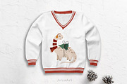 Dinosaur Christmas clipart, an Animal Illustration by JulzaArt (Thumbnail 5 of 6)