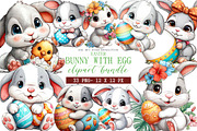Easter Bunny with Egg Clipart, an Illustration by DreamArtGraphic (Thumbnail 1 of 4)