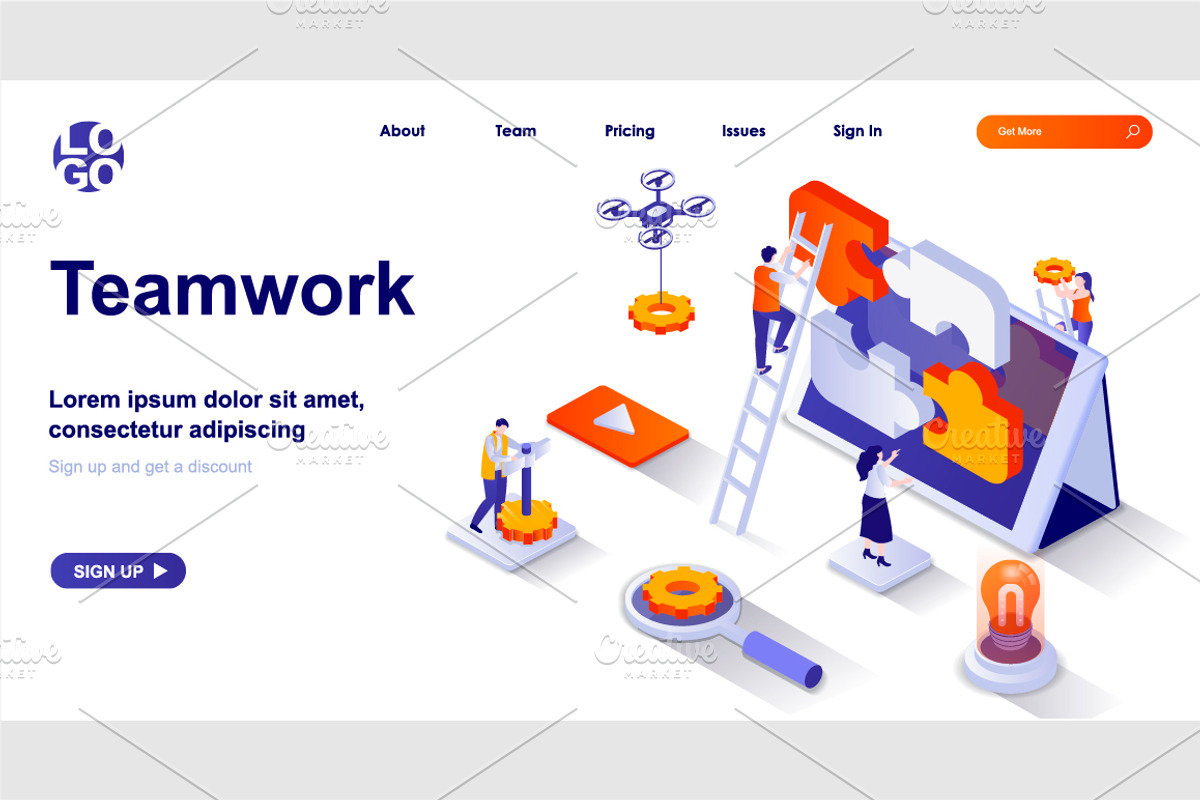 Isometric Landing Page Template, a Templates & Theme by alexdndz (Photo 28 of 31)