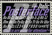 Posterface Italic, a Font by CozyFonts Foundry (Thumbnail 1 of 2)