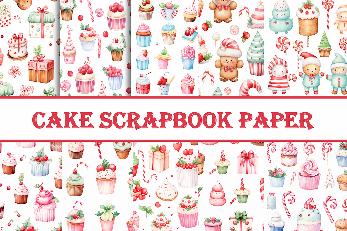 Watercolor Cake Scrapbook Paper, a Background Graphic by Printable Treasure (Photo 1 of 3)