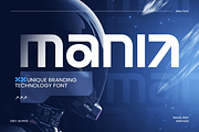 Mania - Branding Technology Font, a Sans Serif Font by TokoPress (Thumbnail 1 of 13)