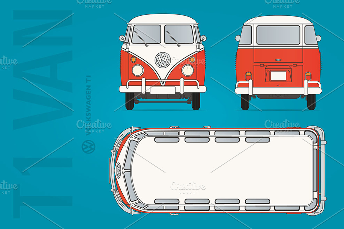 VW T1 VAN blueprint, a Mockup by Twin Design (Photo 2 of 2)