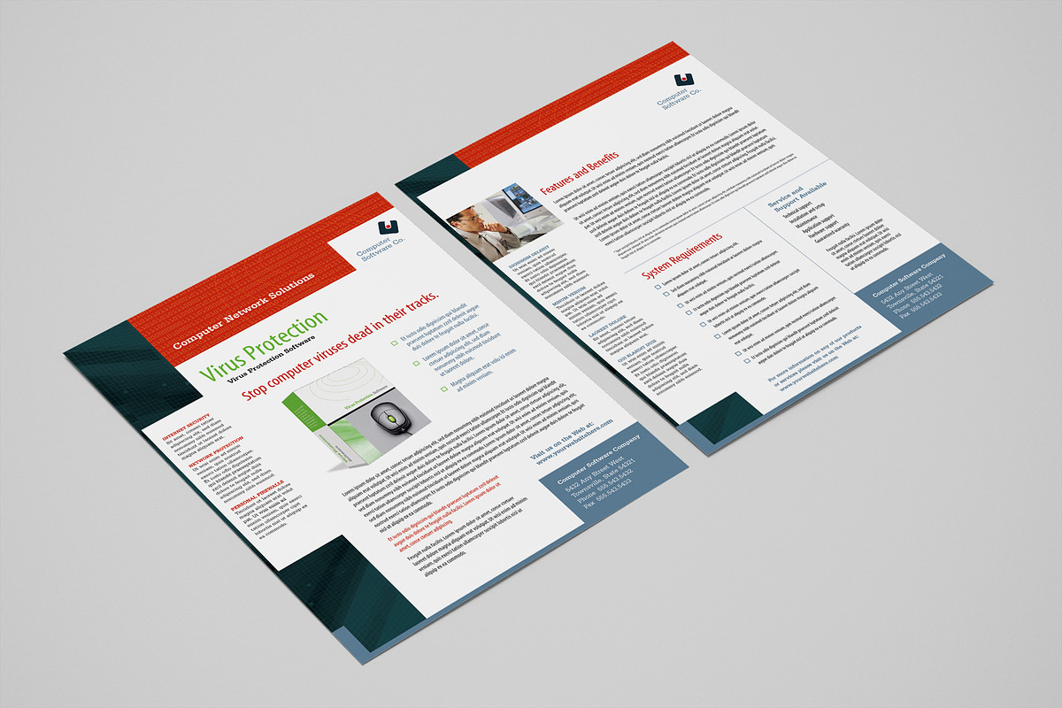 Software Company Datasheet Template, a Flyer Template by StockLayouts (Photo 5 of 5)