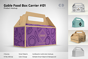 Gable Food Box Carrier Mockup #01, a Cups & Container Mockup by Option 4 Design (Thumbnail 1 of 4)