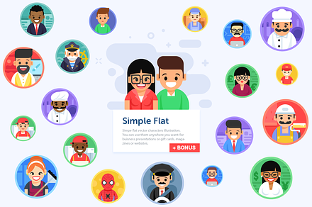 Simple Flat Vector Characters