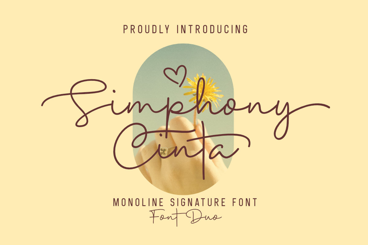 Simphony Cinta - Font Duo, a Script Font by Silverdav (Photo 1 of 10)