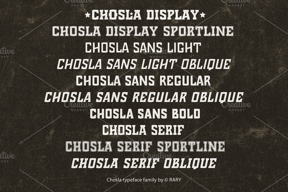 Chosla | sports style font family., a Sans Serif Font by RARY (Photo 10 of 15)