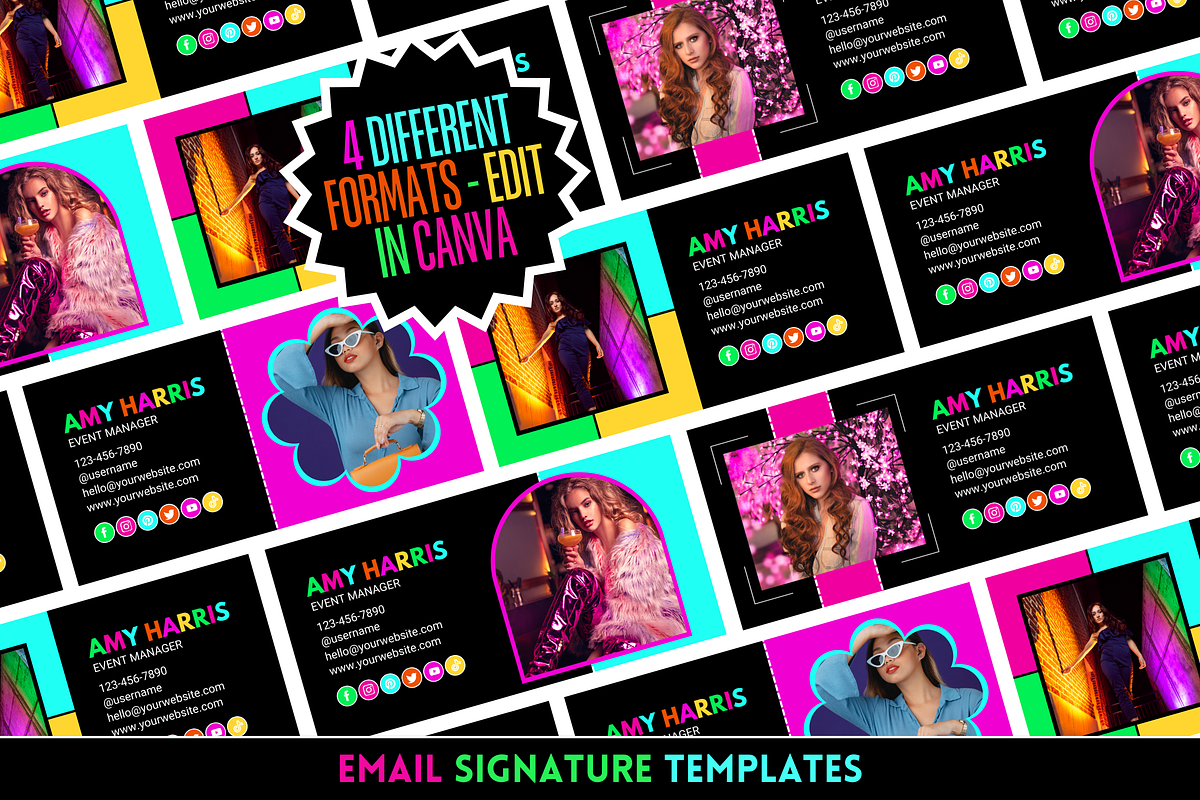 Canva Email Signature Bundle, an Email Template by SunshineStudioBoutique (Photo 1 of 9)