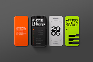 iPhone Mockup - Phone & App Screens